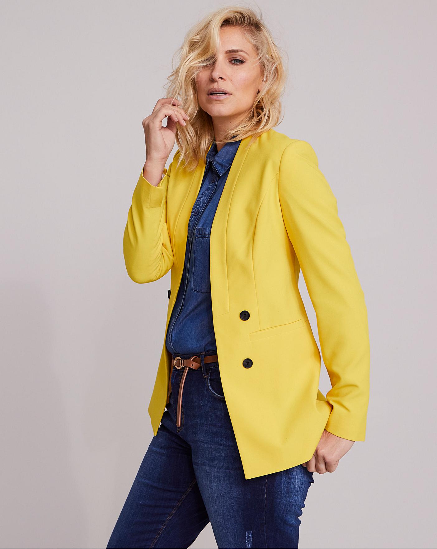 Edge To Edge Mustard Fashion Blazer J D Williams