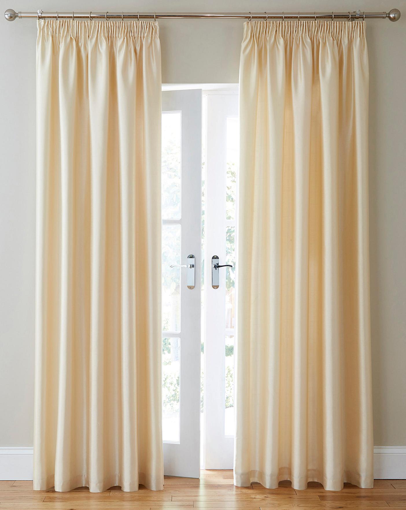 Faux Silk Pencil Pleat Curtains J D Williams