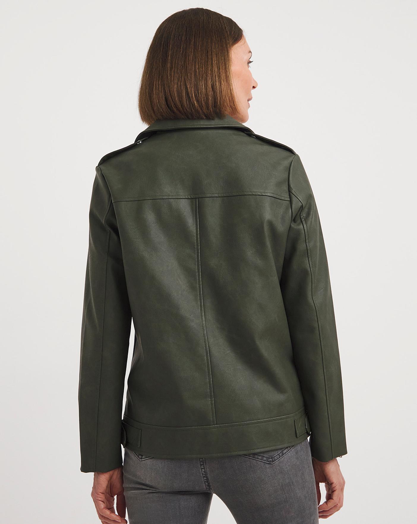 joanna hope longline leather jacket