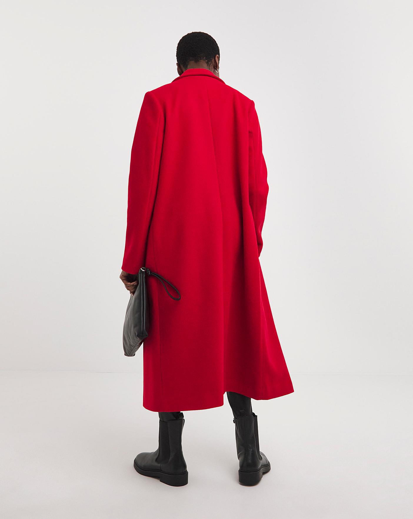 Red Double Breasted Relaxed Coat | J D Williams