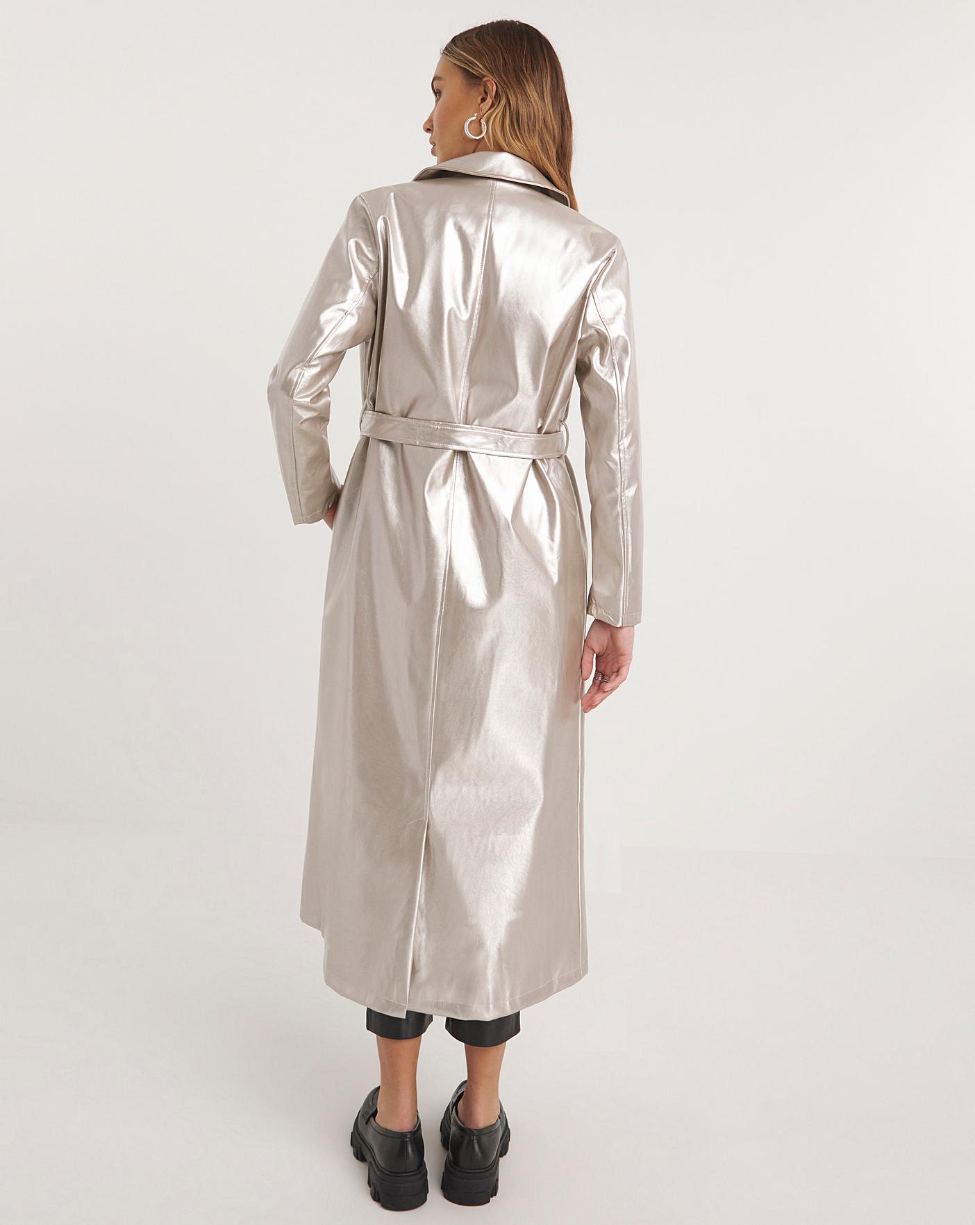 Silver on sale trench coat