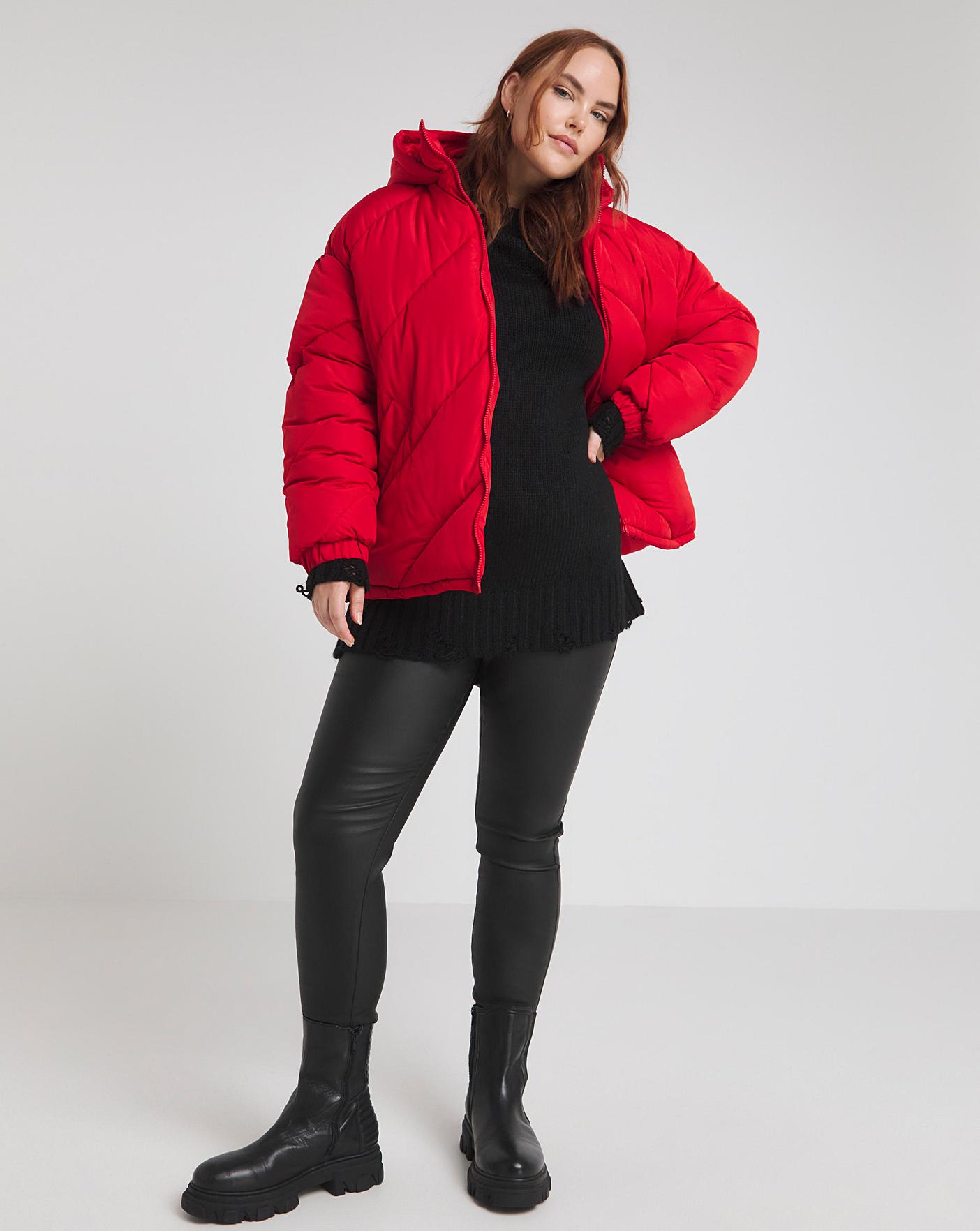 Red hot sale padded coat