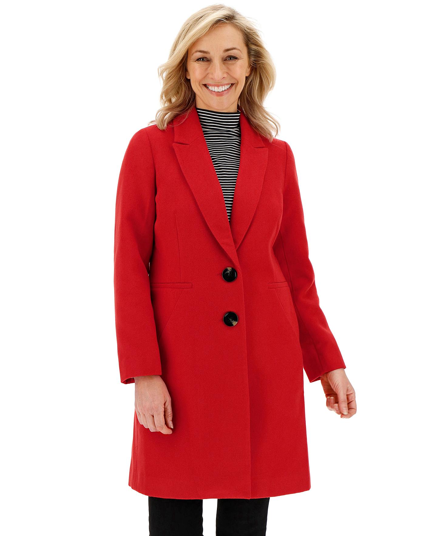 Red Single Breasted Coat | Marisota
