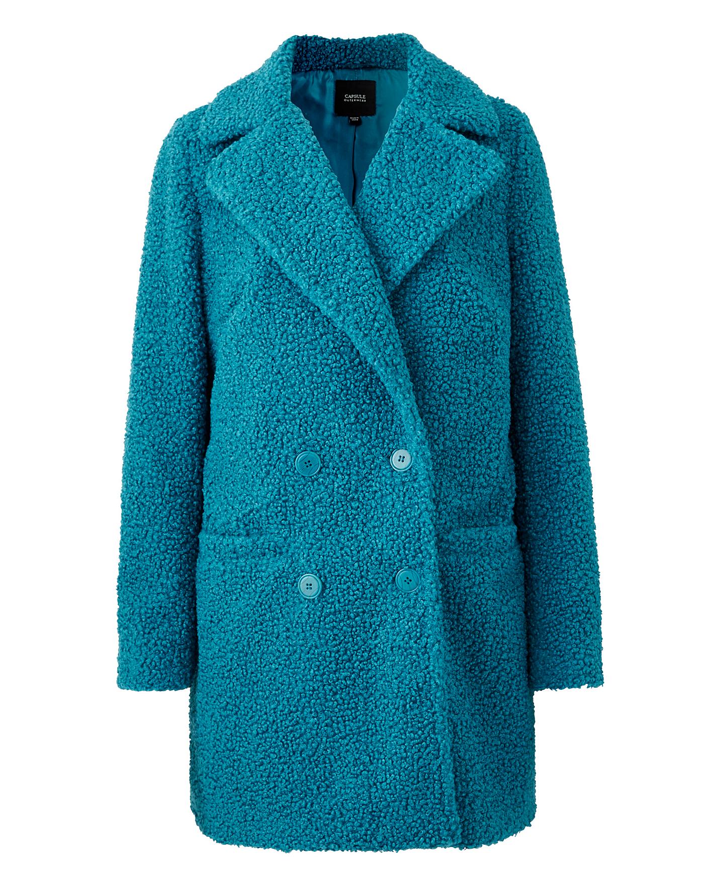 Teal Teddy Faux Fur Coat | Simply Be Teal Teddy Faux Fur Coat | Simply Be