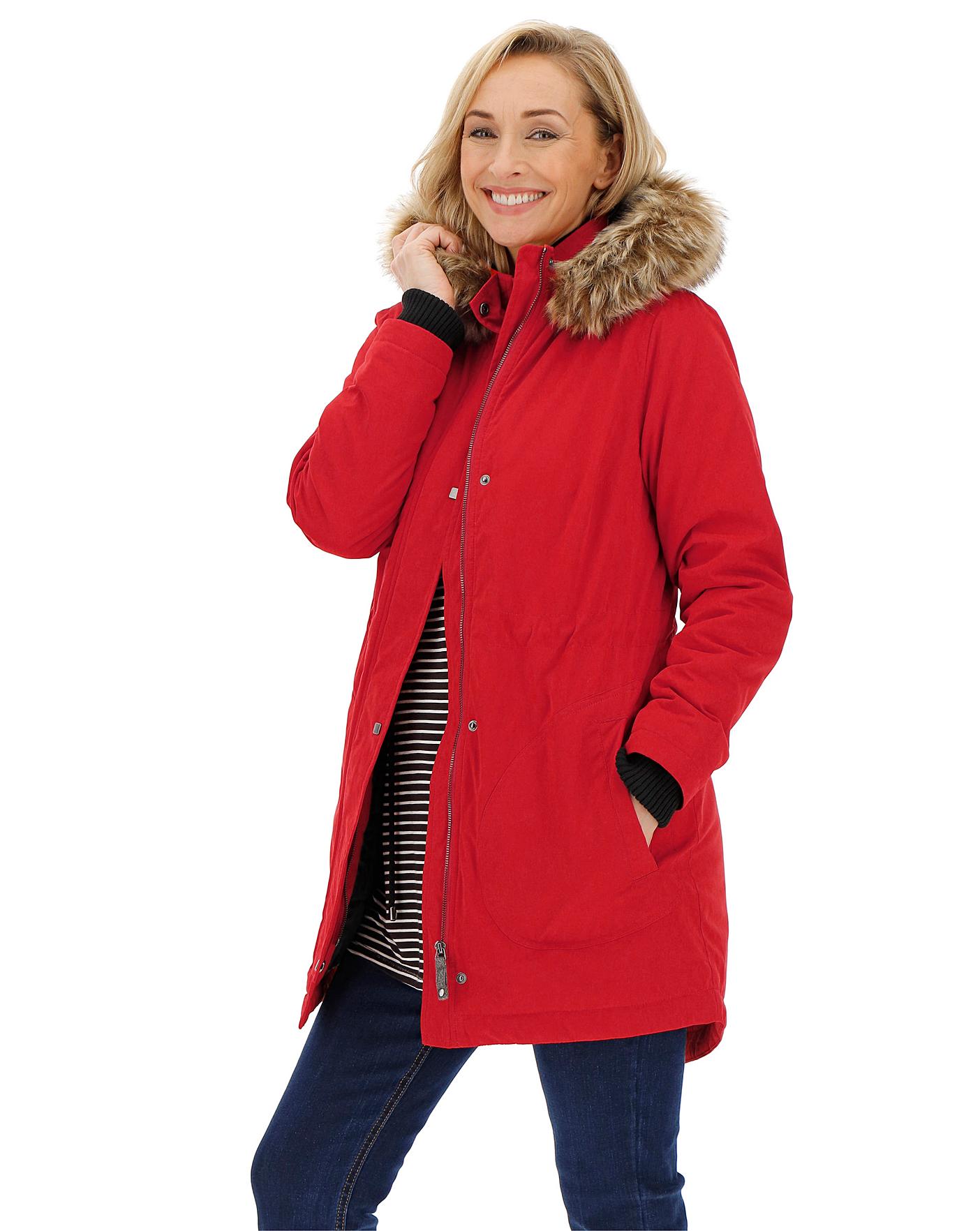 red fur lined parka