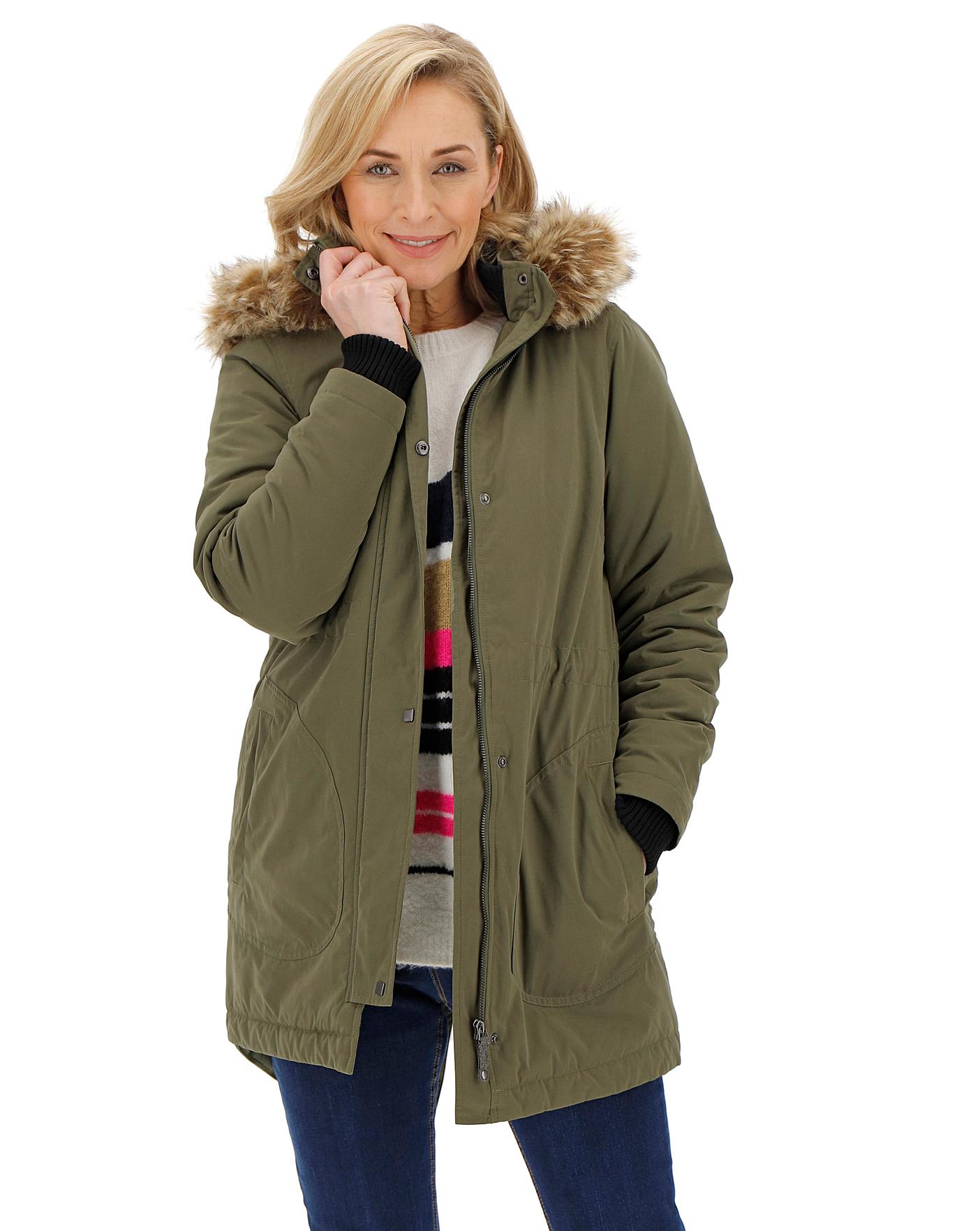 faux fur lined parka