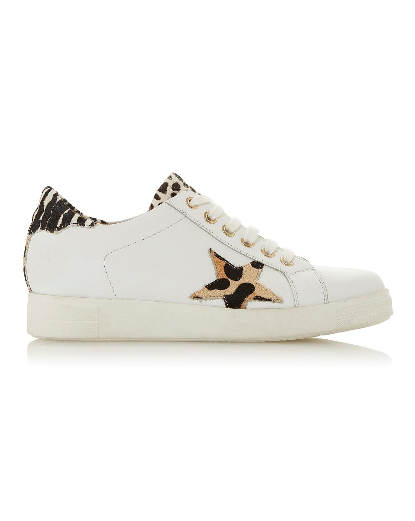 dune elsie leopard trainers