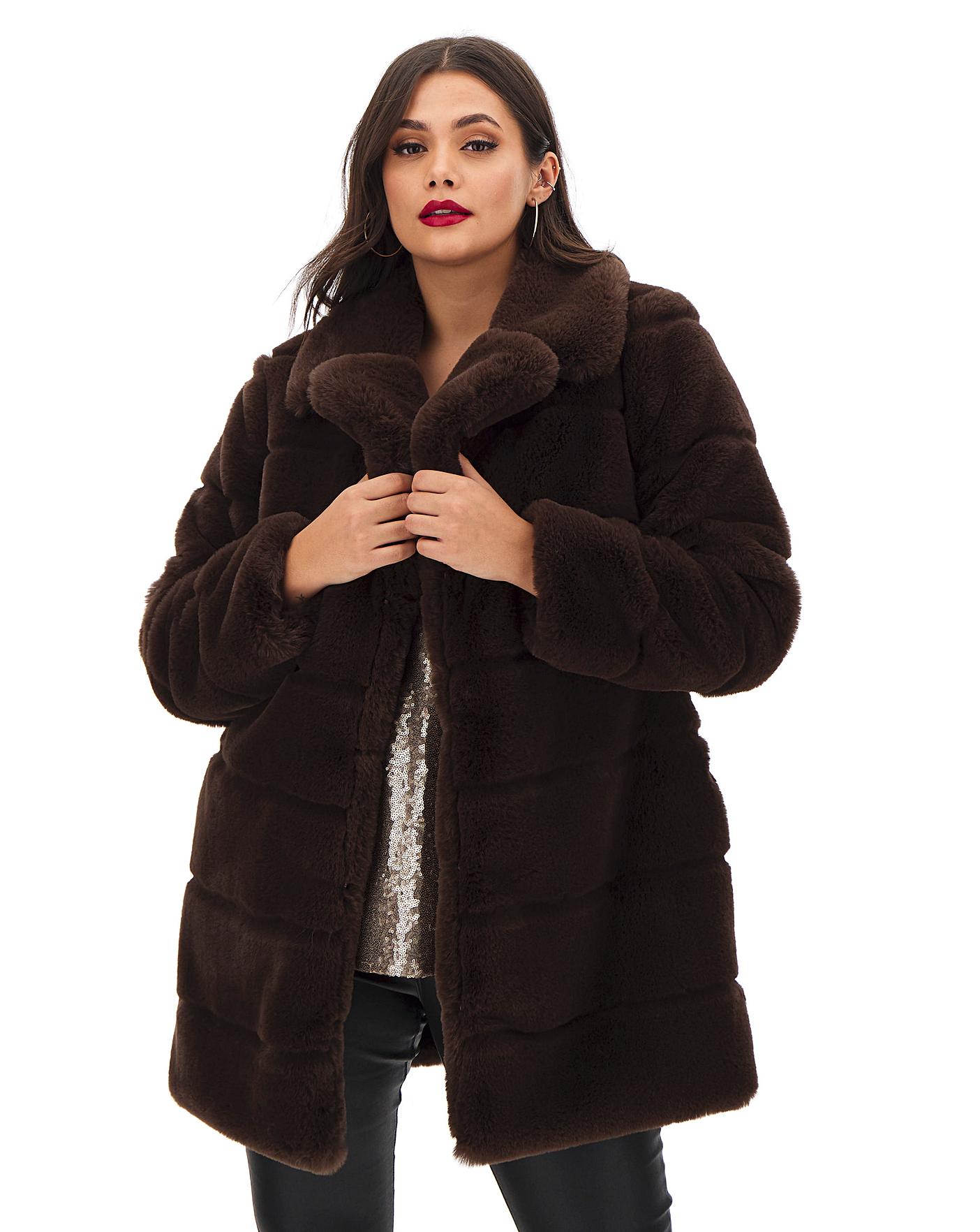 mid length faux fur coat