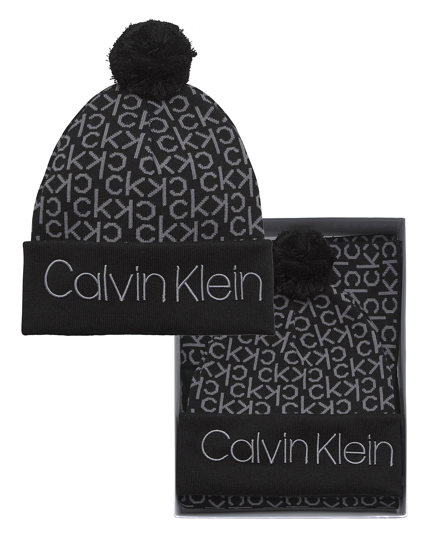 calvin klein hat and scarf set