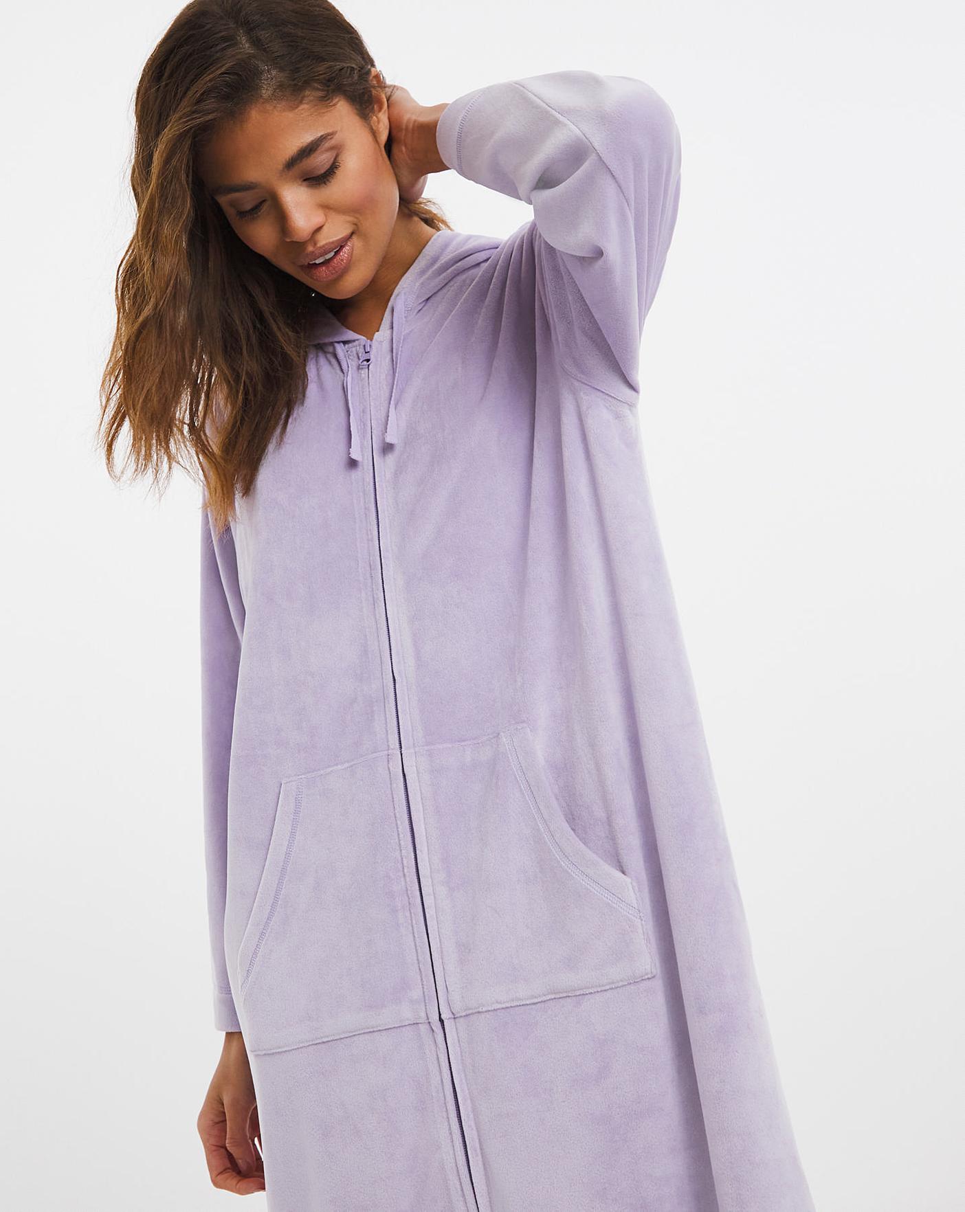 pretty secrets velour zip gown