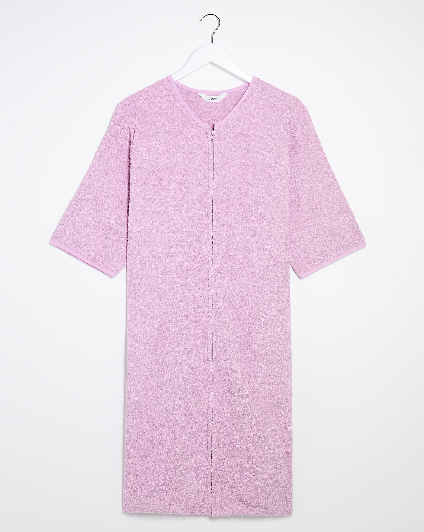 pretty secrets towelling zip gown