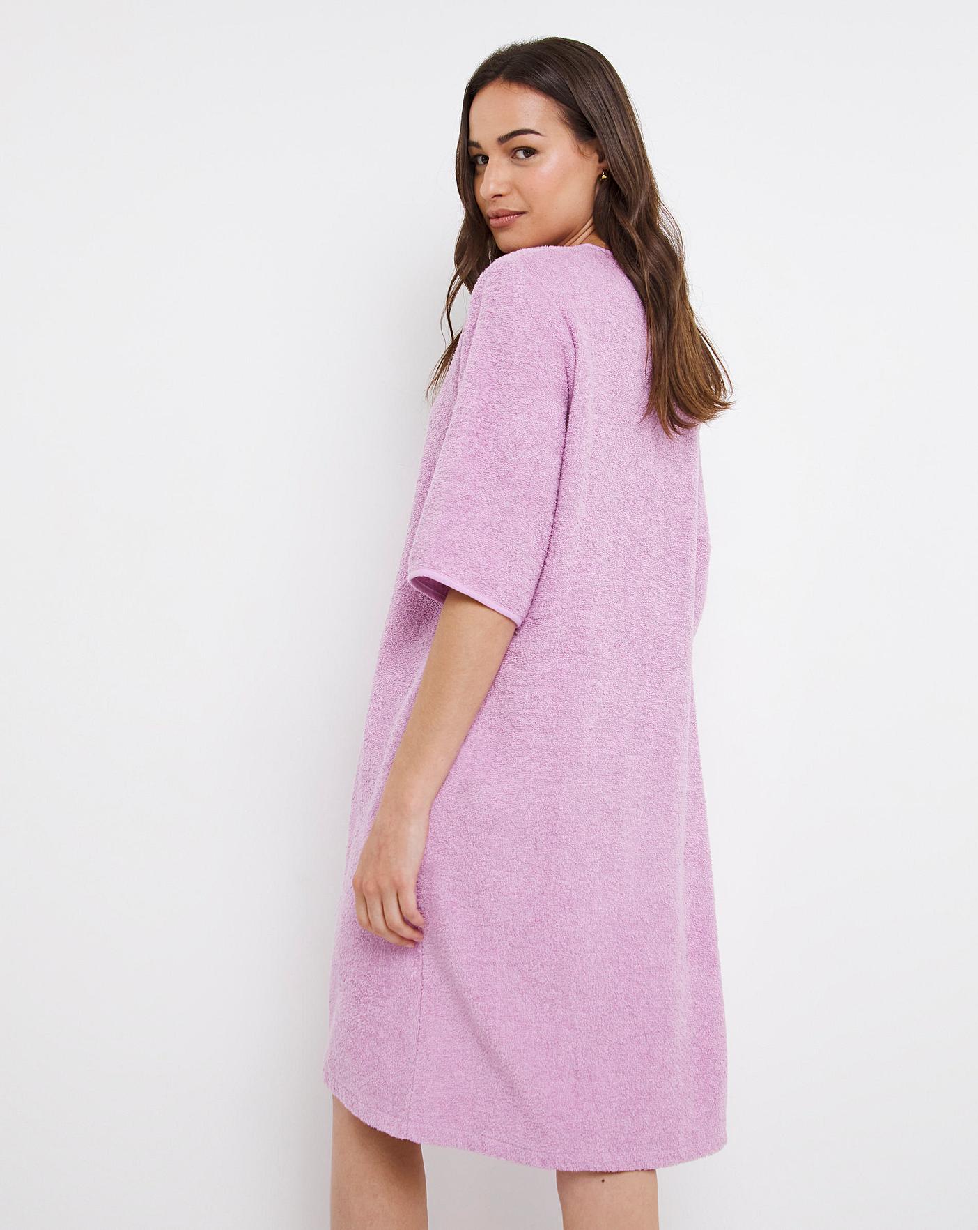 pretty secrets towelling zip gown