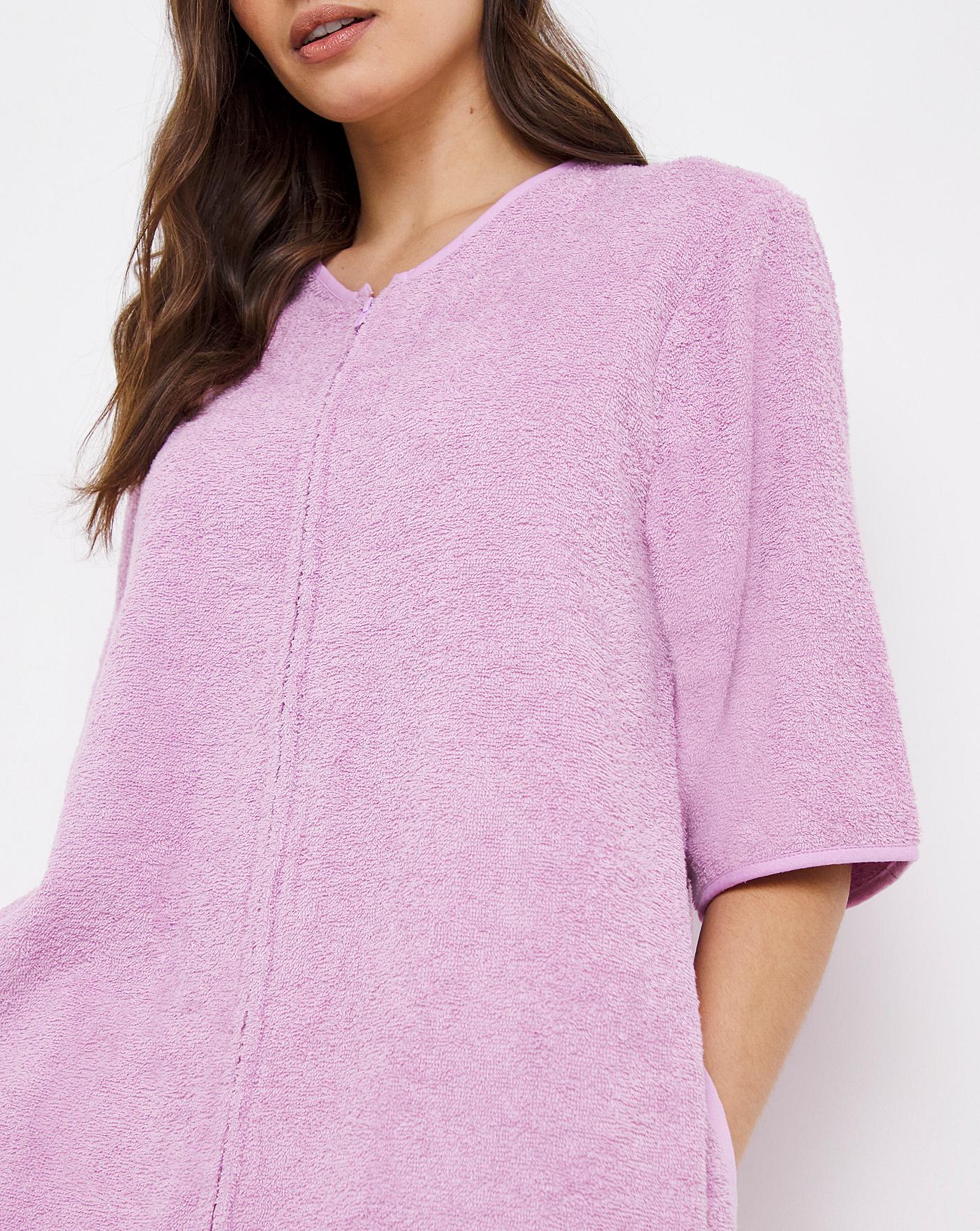 pretty secrets towelling zip gown