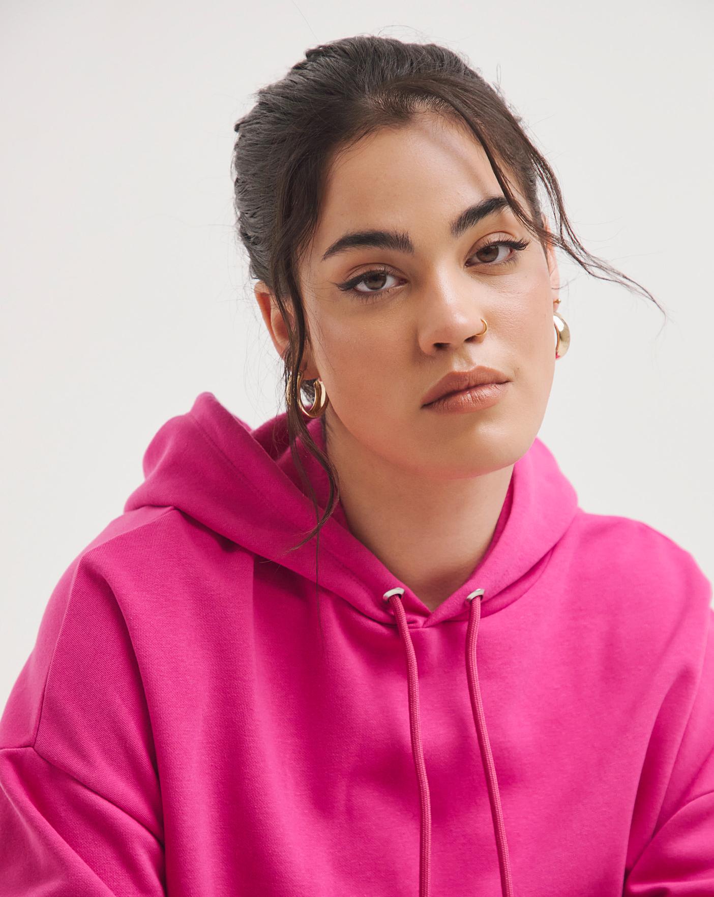 Pink Oversized Longline Hoodie Simply Be