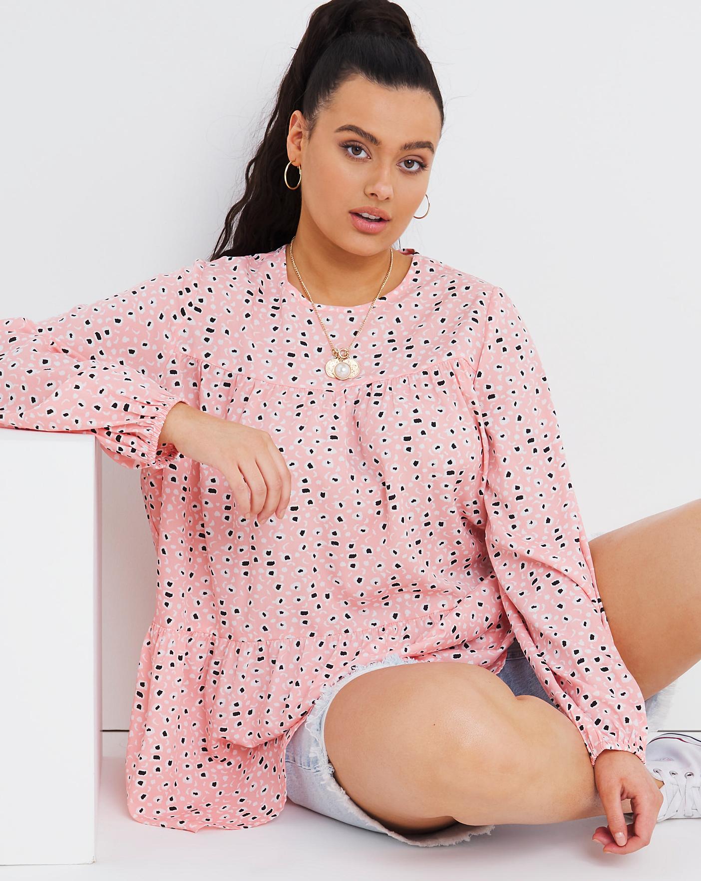 Long Sleeve Smock Top | Simply Be