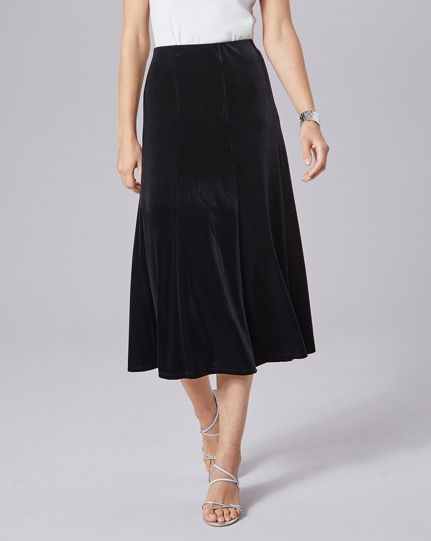 Julipa Velour Panelled Skirt 29in | Ambrose Wilson