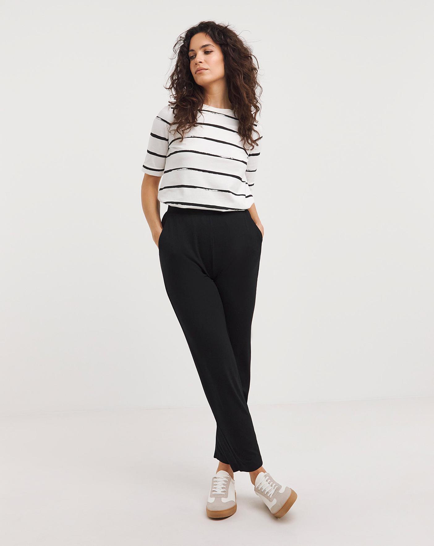 Jersey Tapered Black Trousers