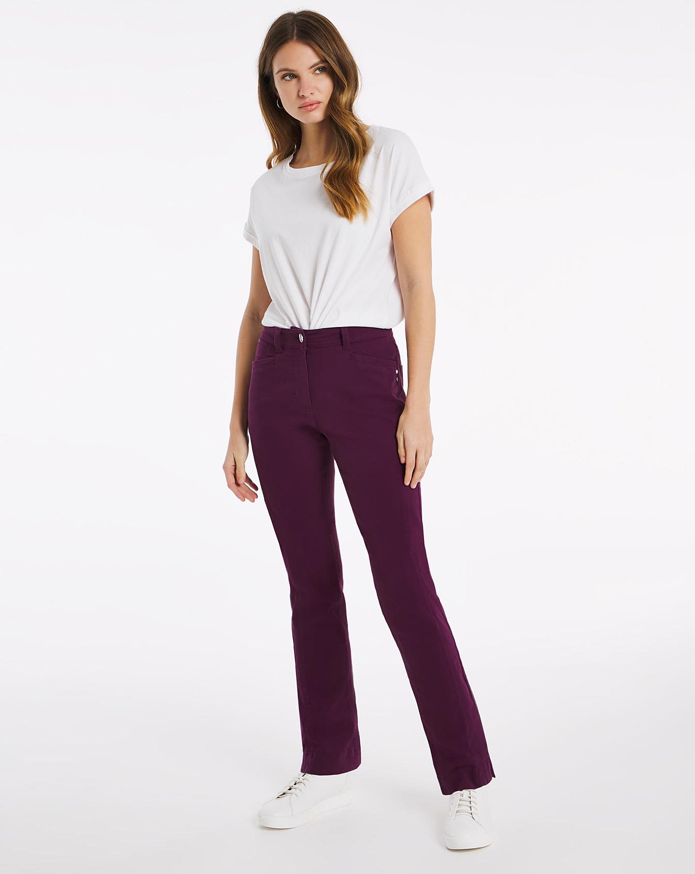 plum coloured jeans