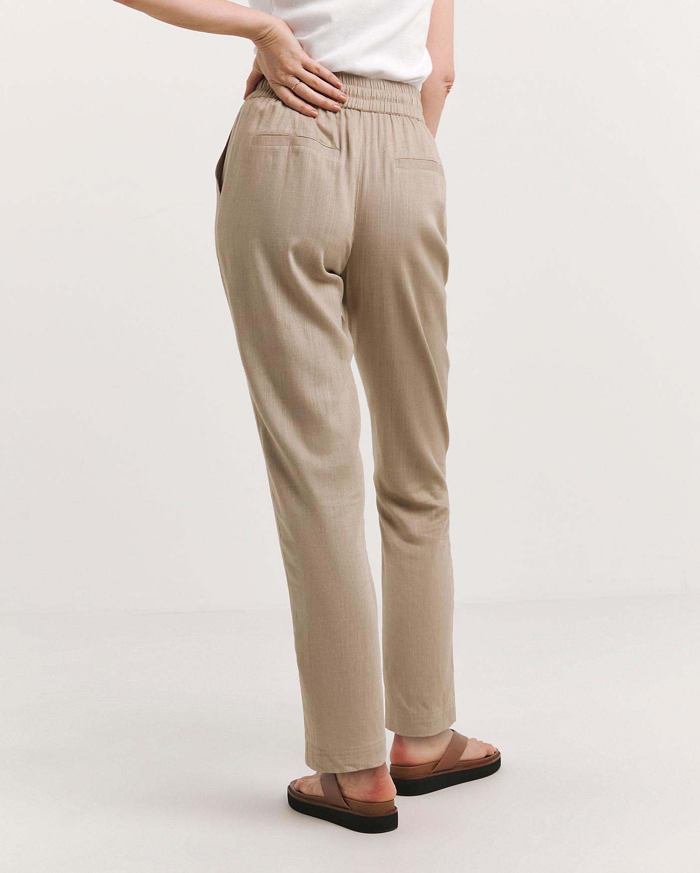 Womens High Waist Cotton Linen Trousers Ladies Casual Baggy Wide Leg Bottom  Pant | eBay