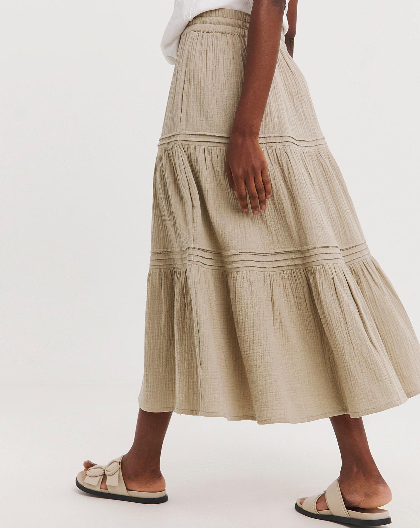 Sand Cheesecloth Midi Skirt | Ambrose Wilson