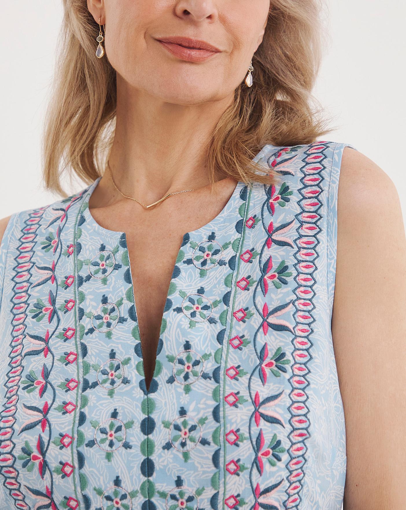 Julipa Embroidered Sleeveless Dress J D Williams