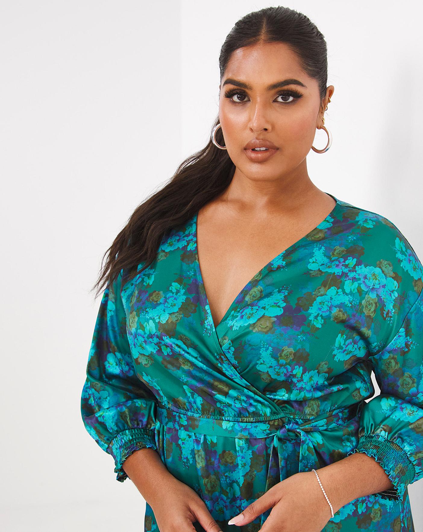 Chi Chi Floral Wrap Dress | Simply Be