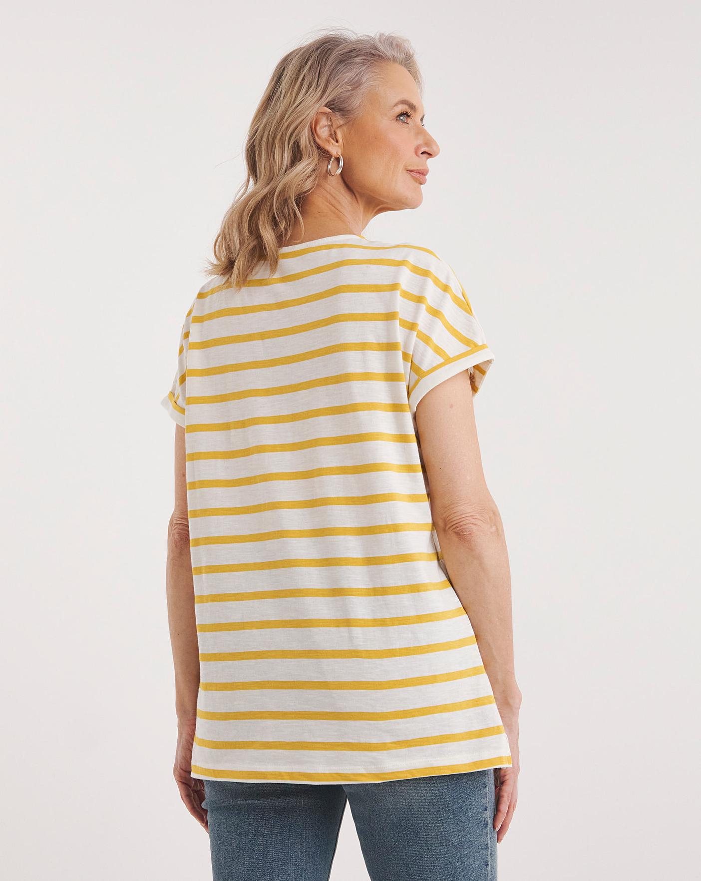 Julipa Embroidered Stripe T-Shirt | J D Williams