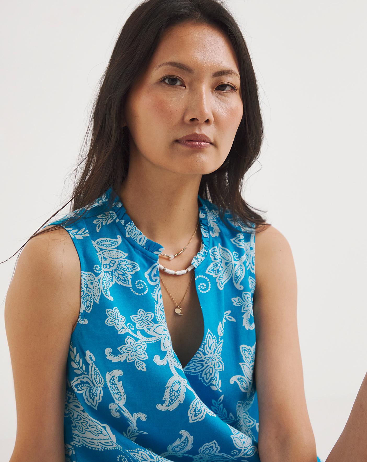 Julipa Sleeveless Ruffle Blouse Ambrose Wilson