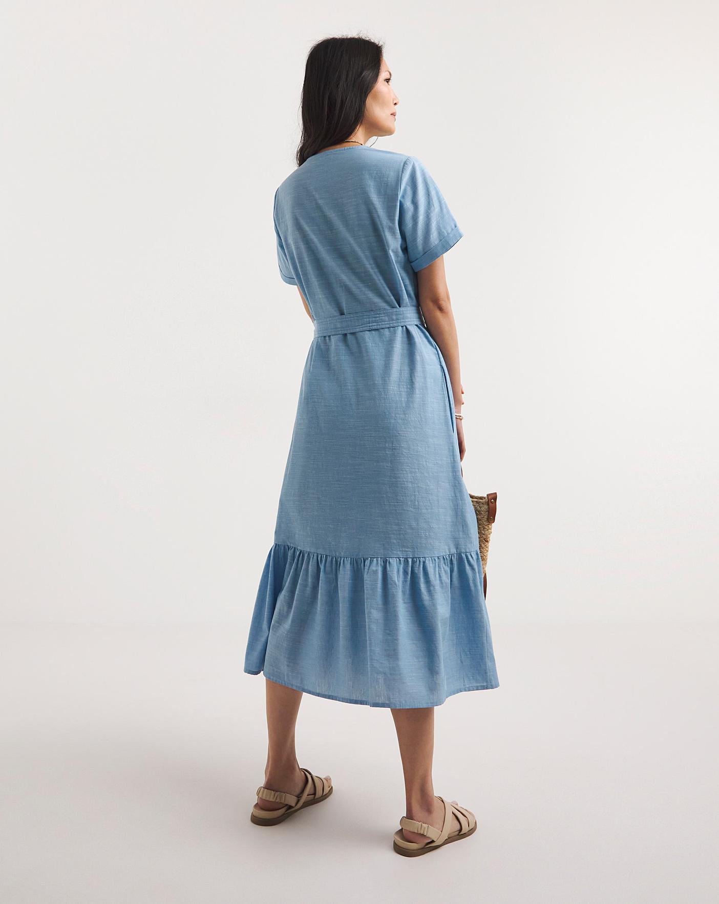 Julipa Chambray Embroidered Dress J D Williams