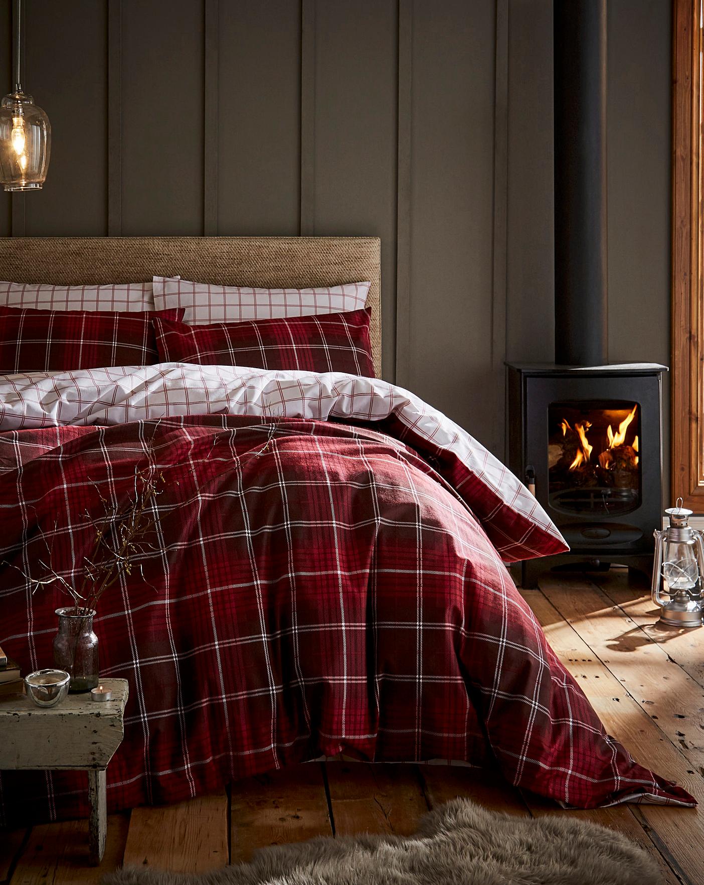 Brushed Cotton Tartan Check Duvet Set Jacamo