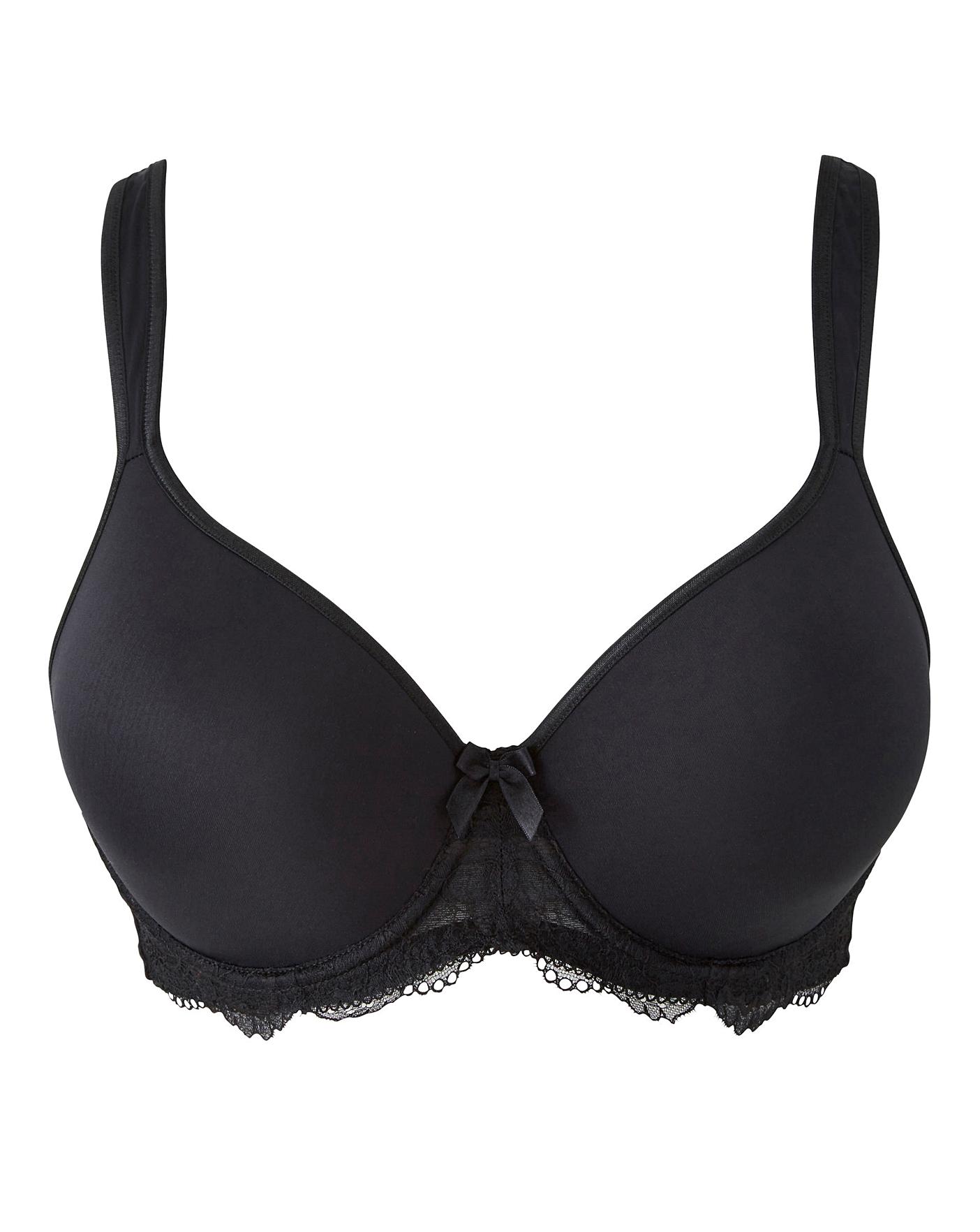 Ella Lace Black Luxury T-Shirt Bra | J D Williams