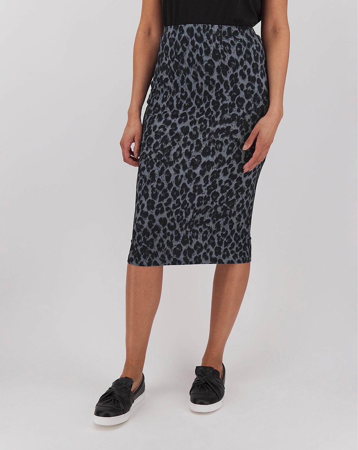 animal print jersey skirt