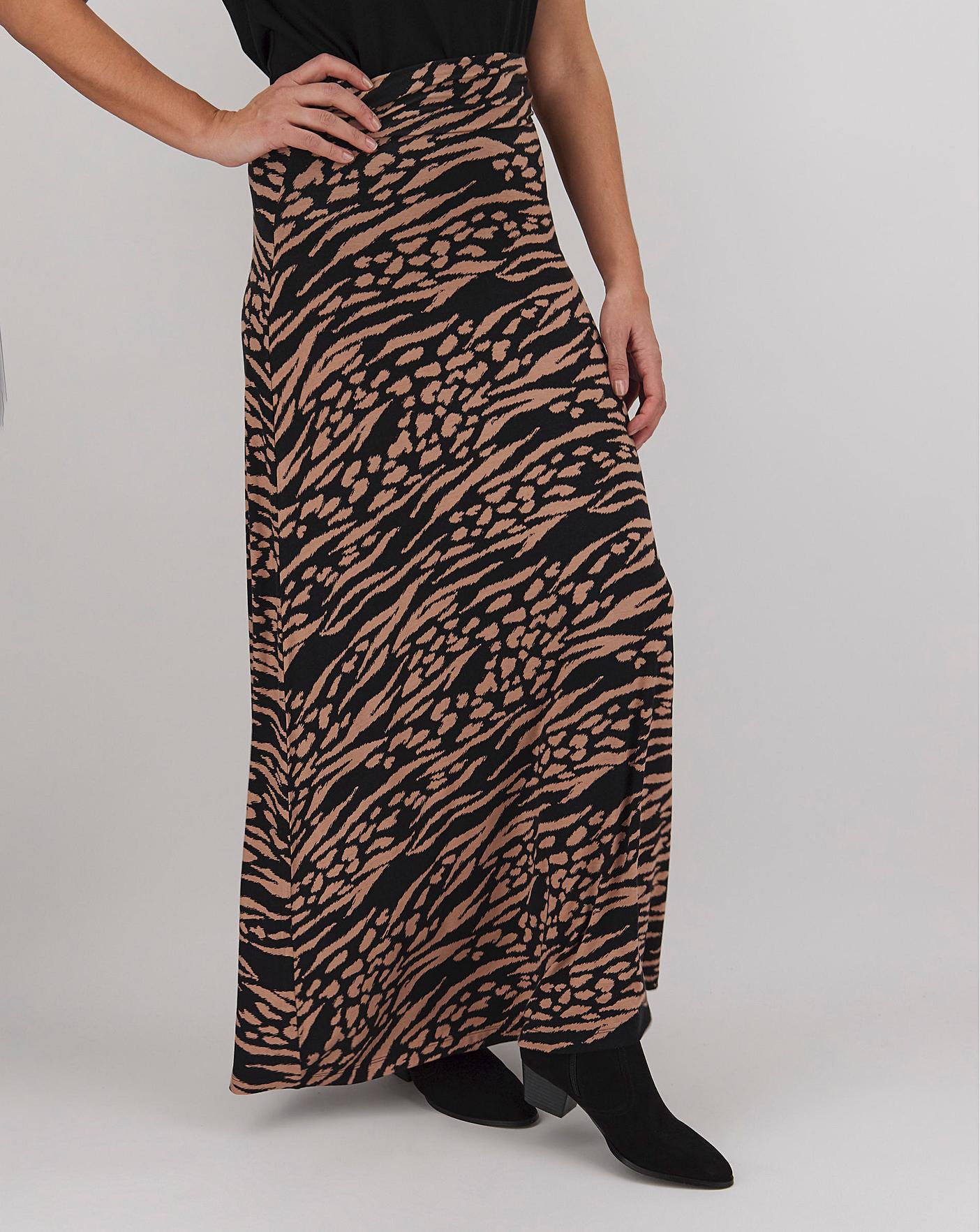 animal print jersey skirt