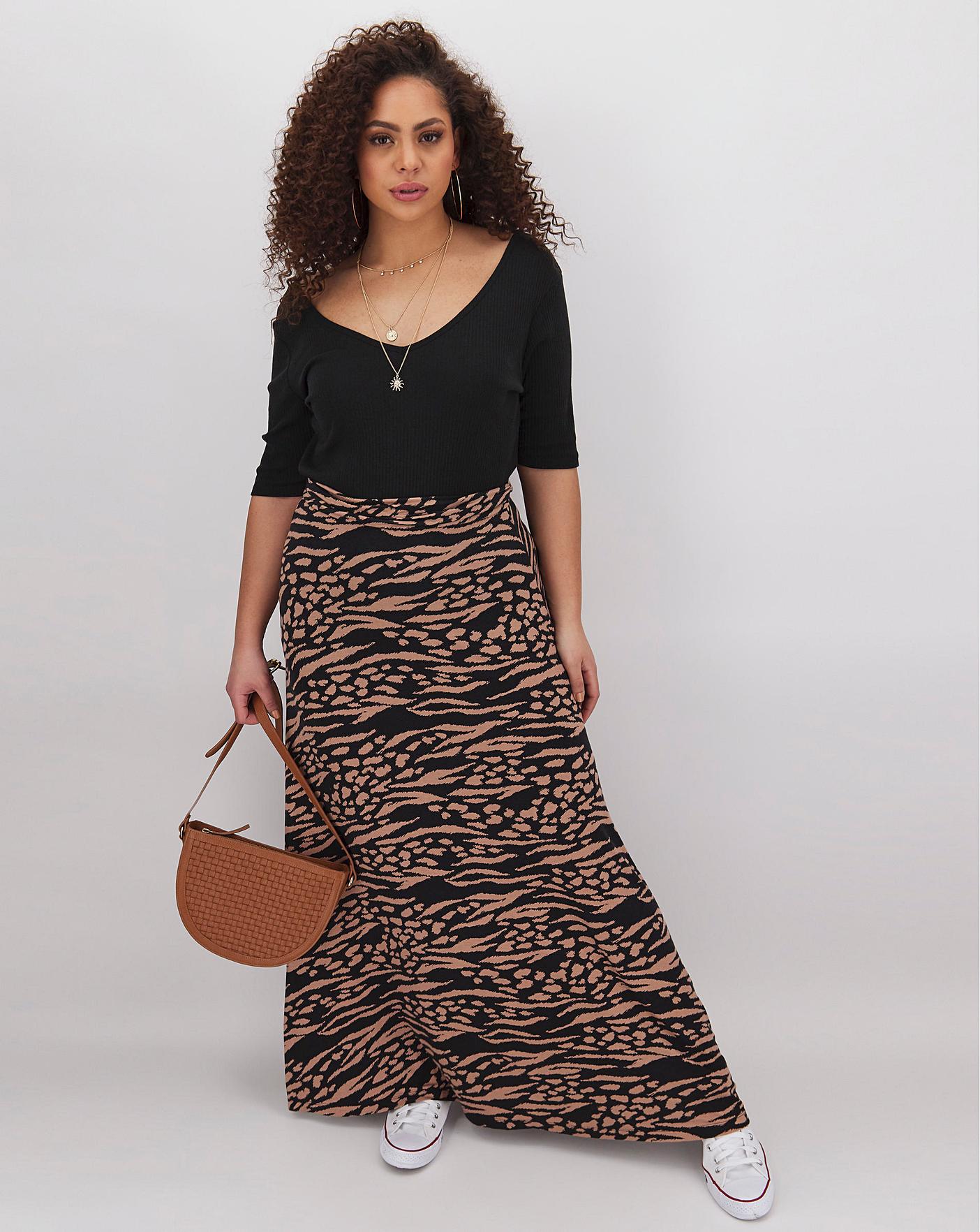 animal print jersey skirt