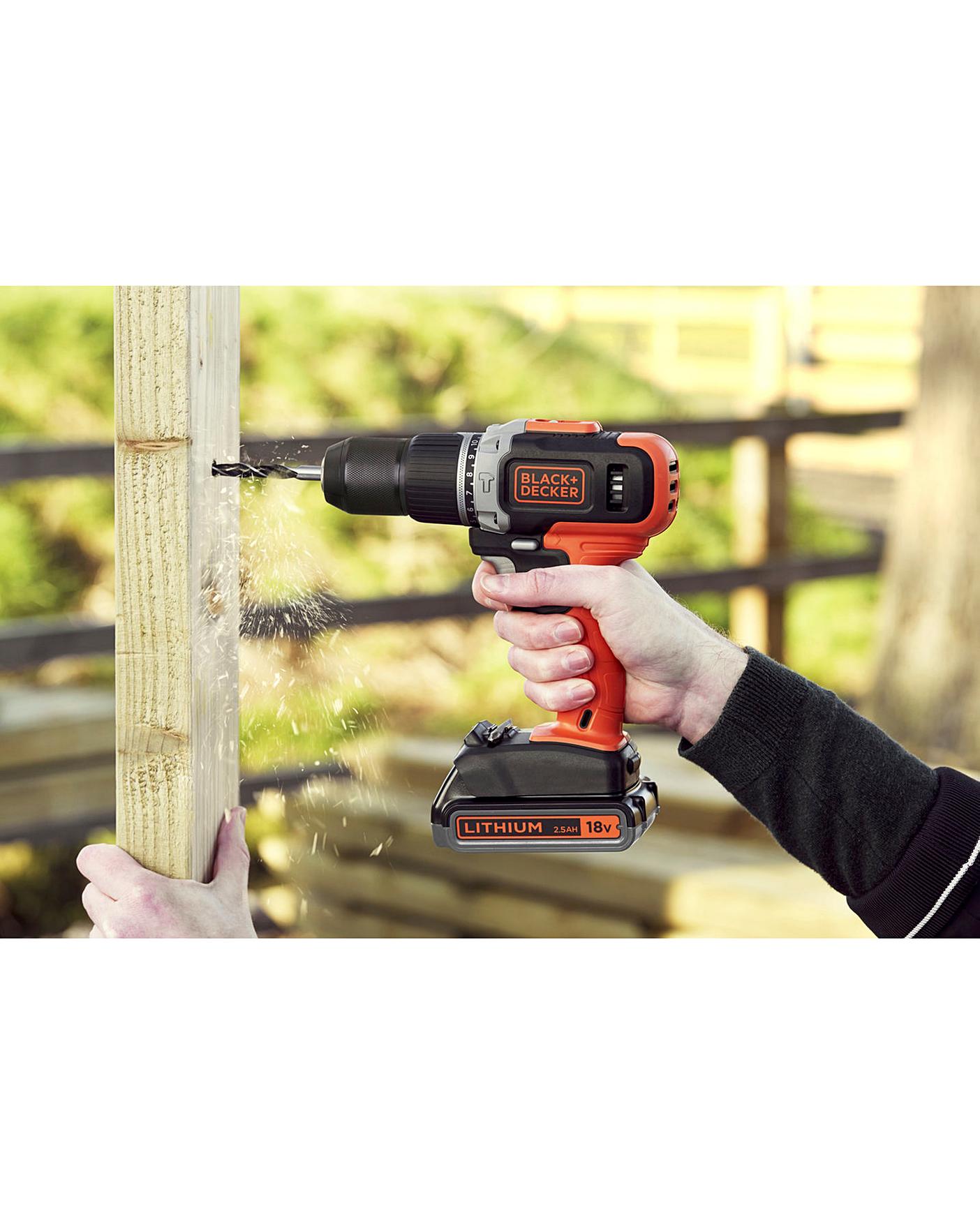 Black + Decker 18v Hammer Dril Set Fashion World