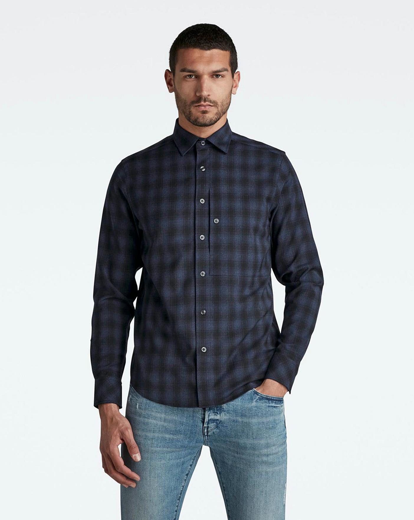 G star raw check hot sale shirt