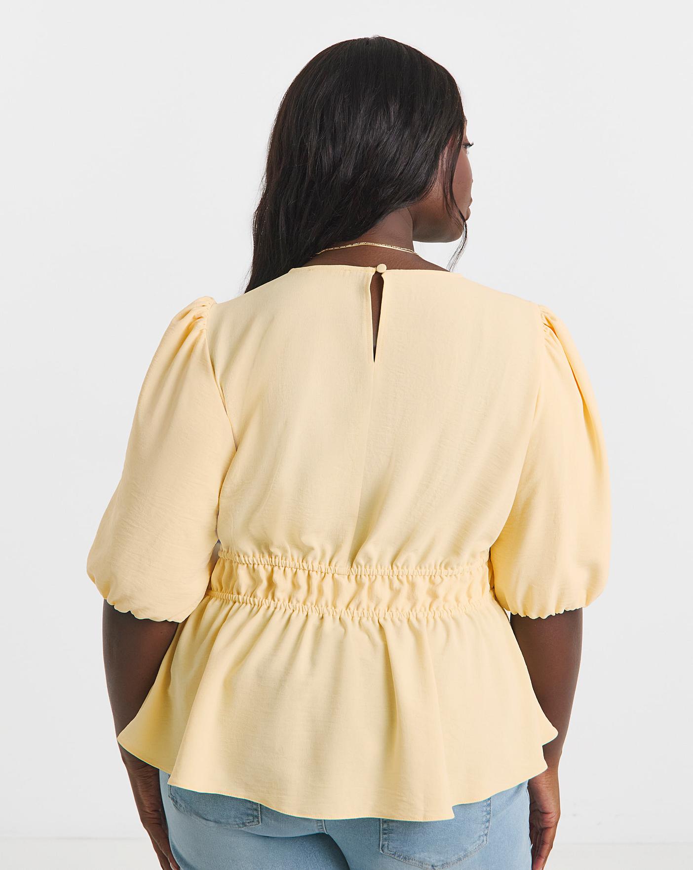 Puff Sleeve Peplum Blouse | Simply Be