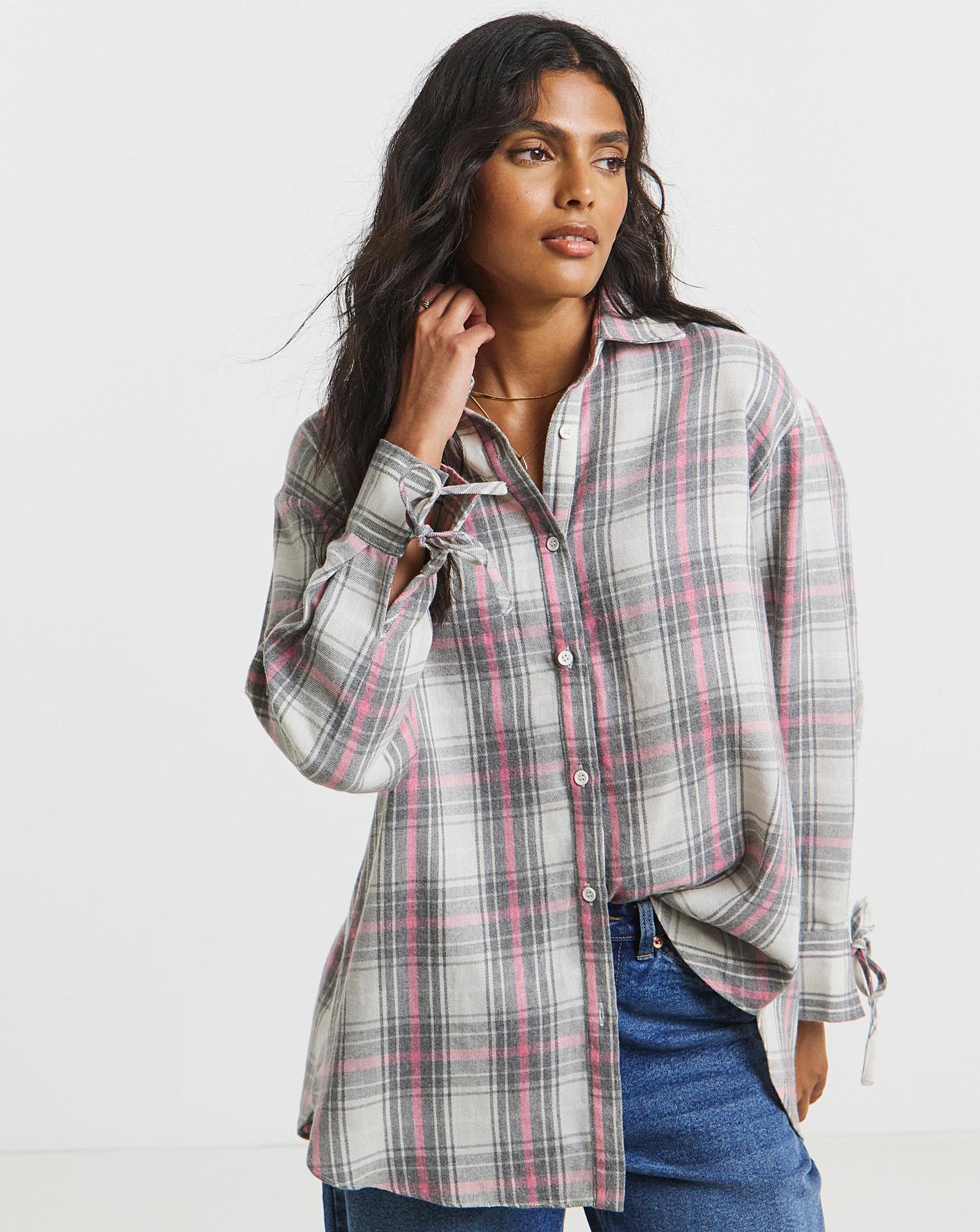 Check Open Back Shirt | Simply Be