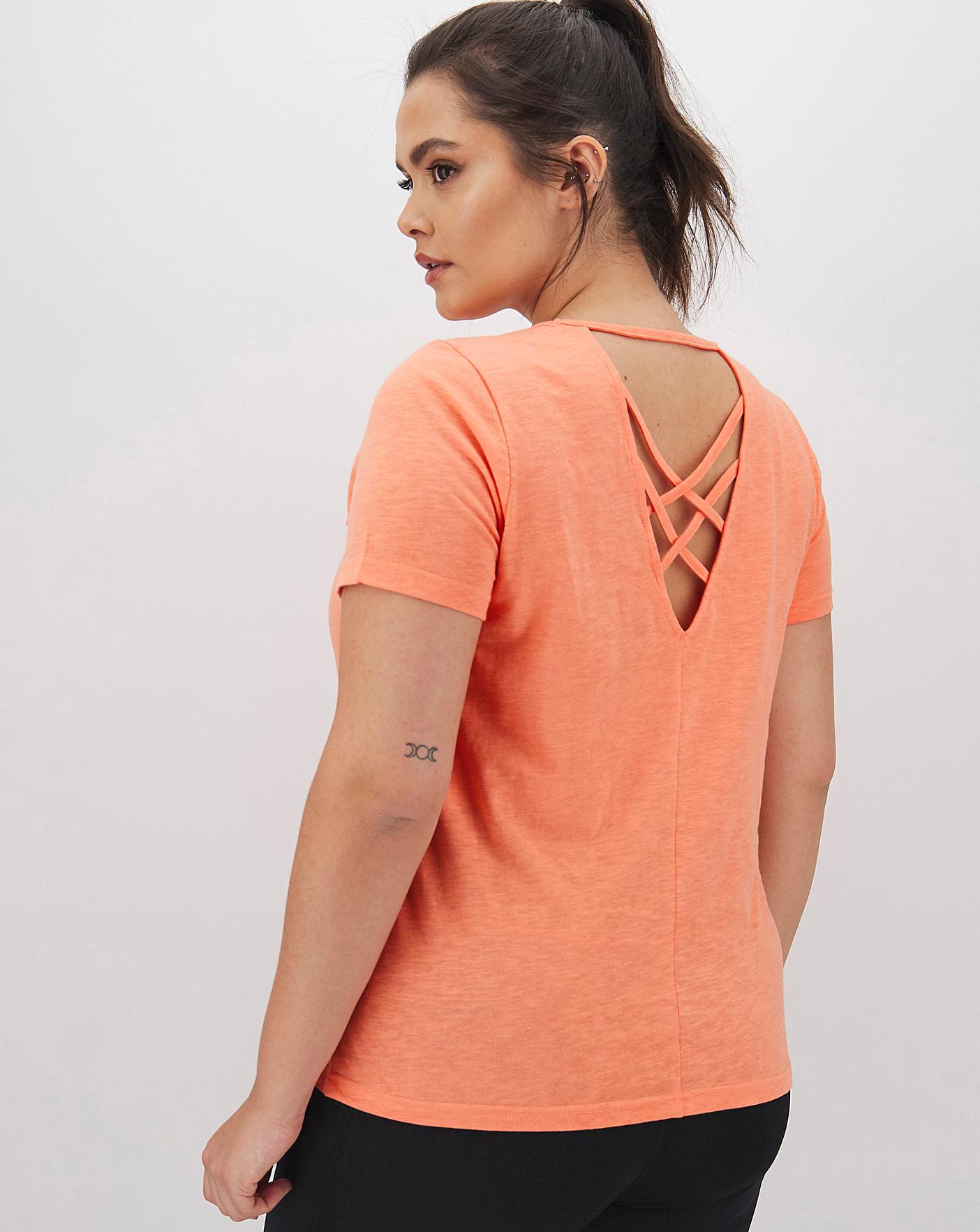 Simply Be Active X Back TShirt Simply Be