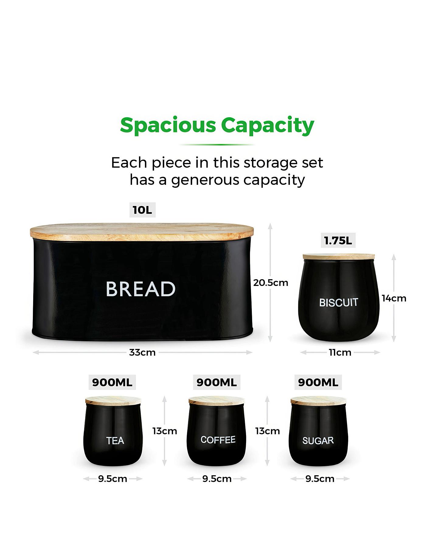 Tower 5 Piece Storage Set Black Home Essentials