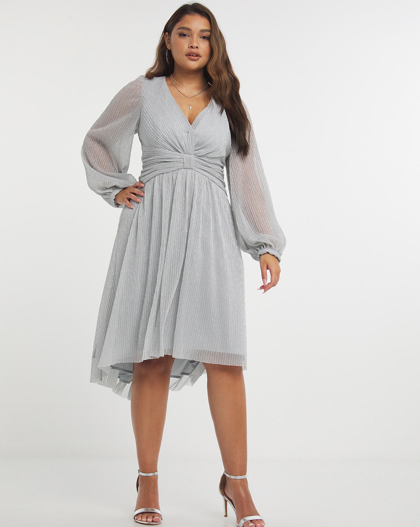 Chi Chi London Shimmer Wrap Dress | Simply Be