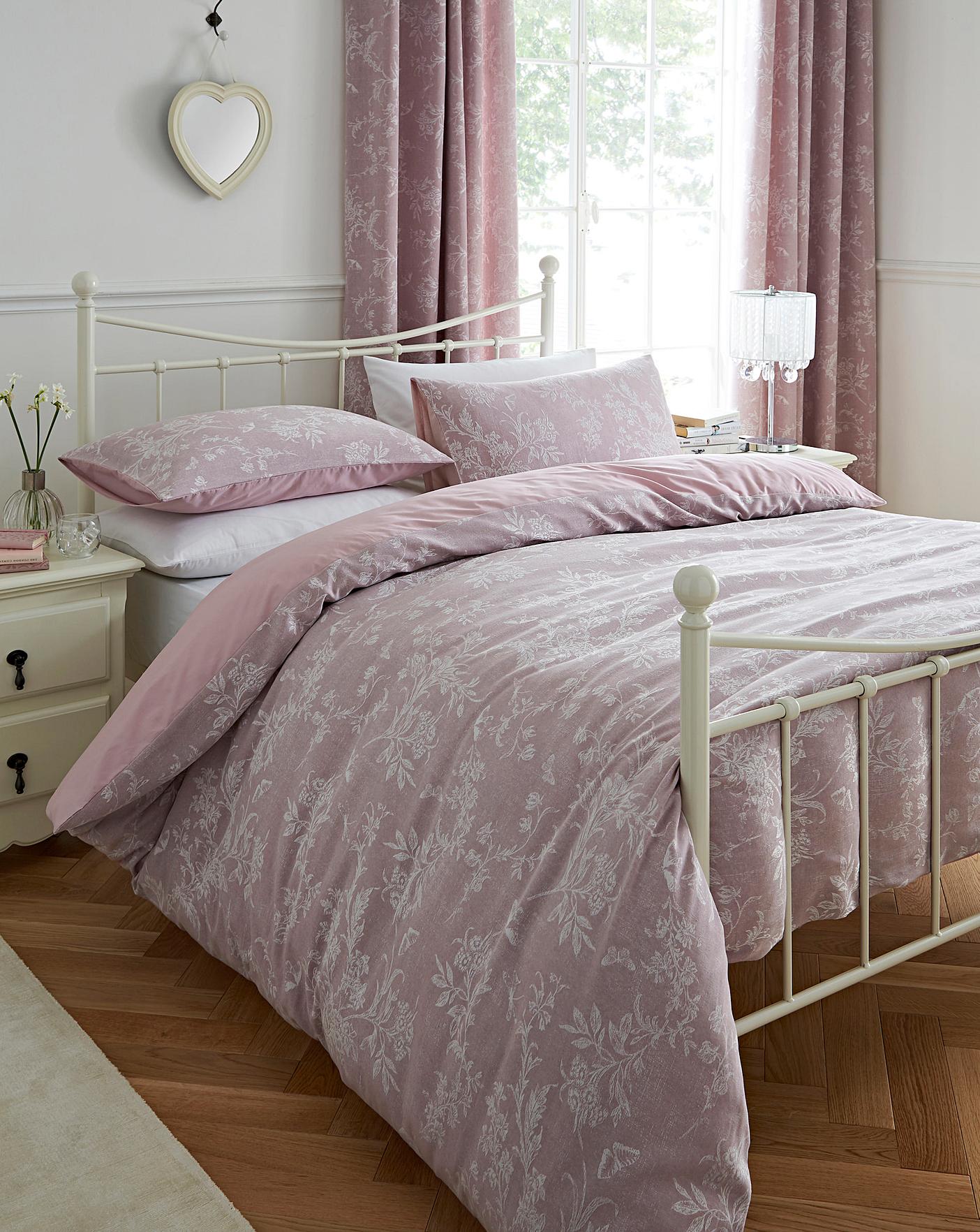 Sophia Jacquard Pink Duvet Cover Set J D Williams