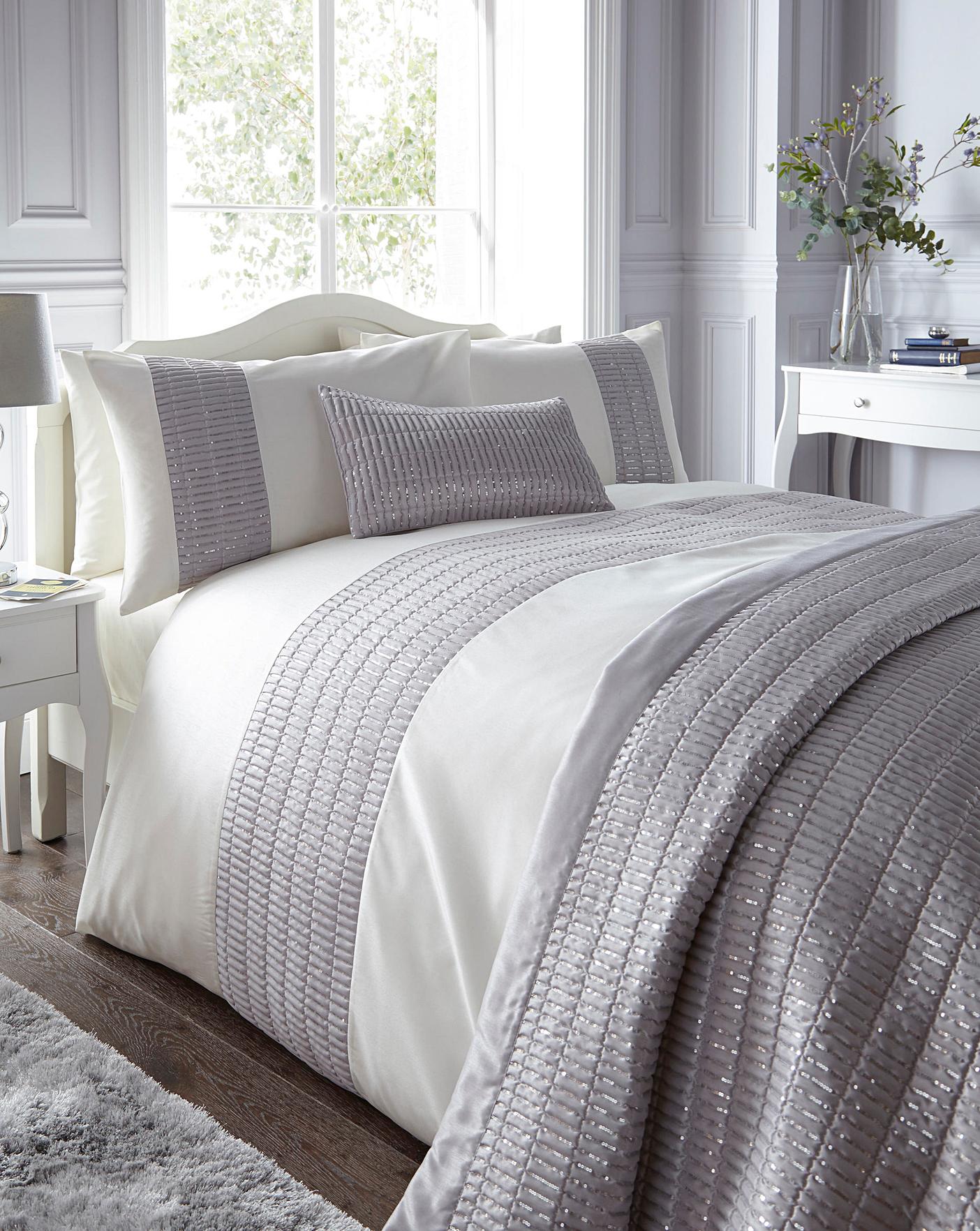 Mirage Silver Duvet Cover Set Simply Be
