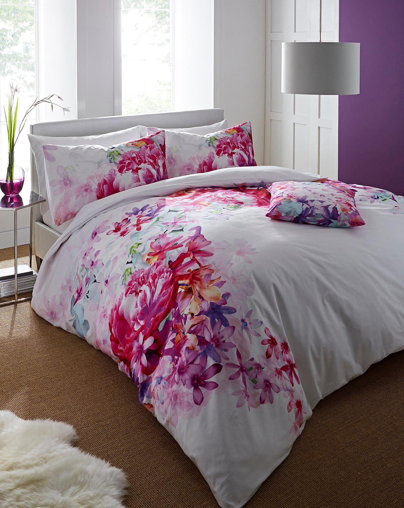 Lipsy Bright Peony Cotton Duvet Set Crazy Clearance