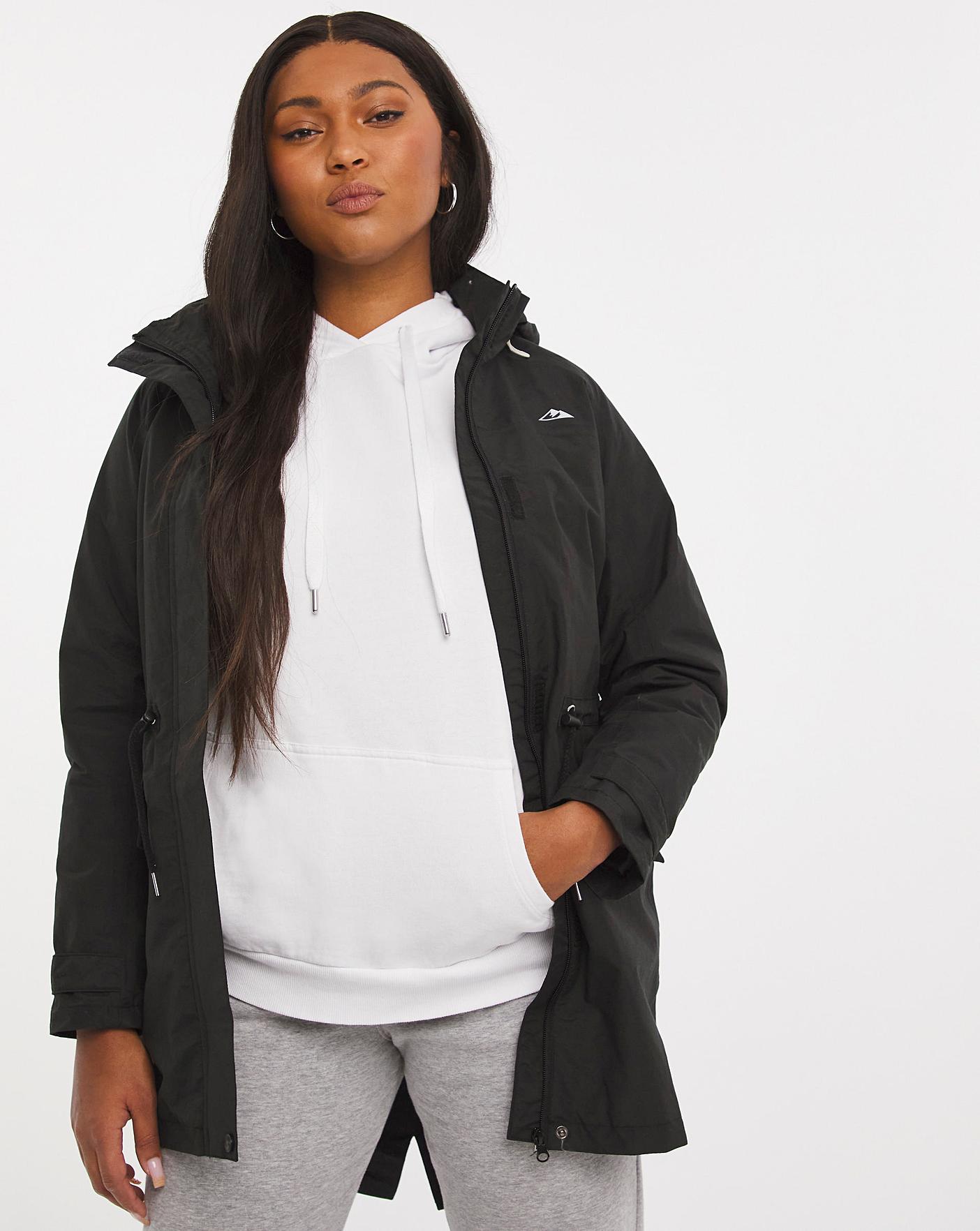 black lightweight parka