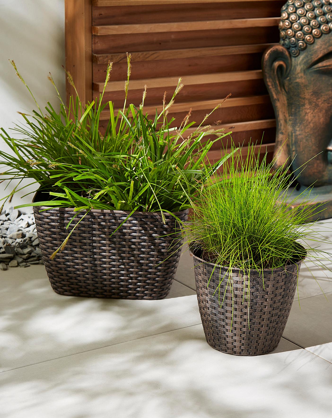 Rattan Effect Planters Set of 4 House of Bath
