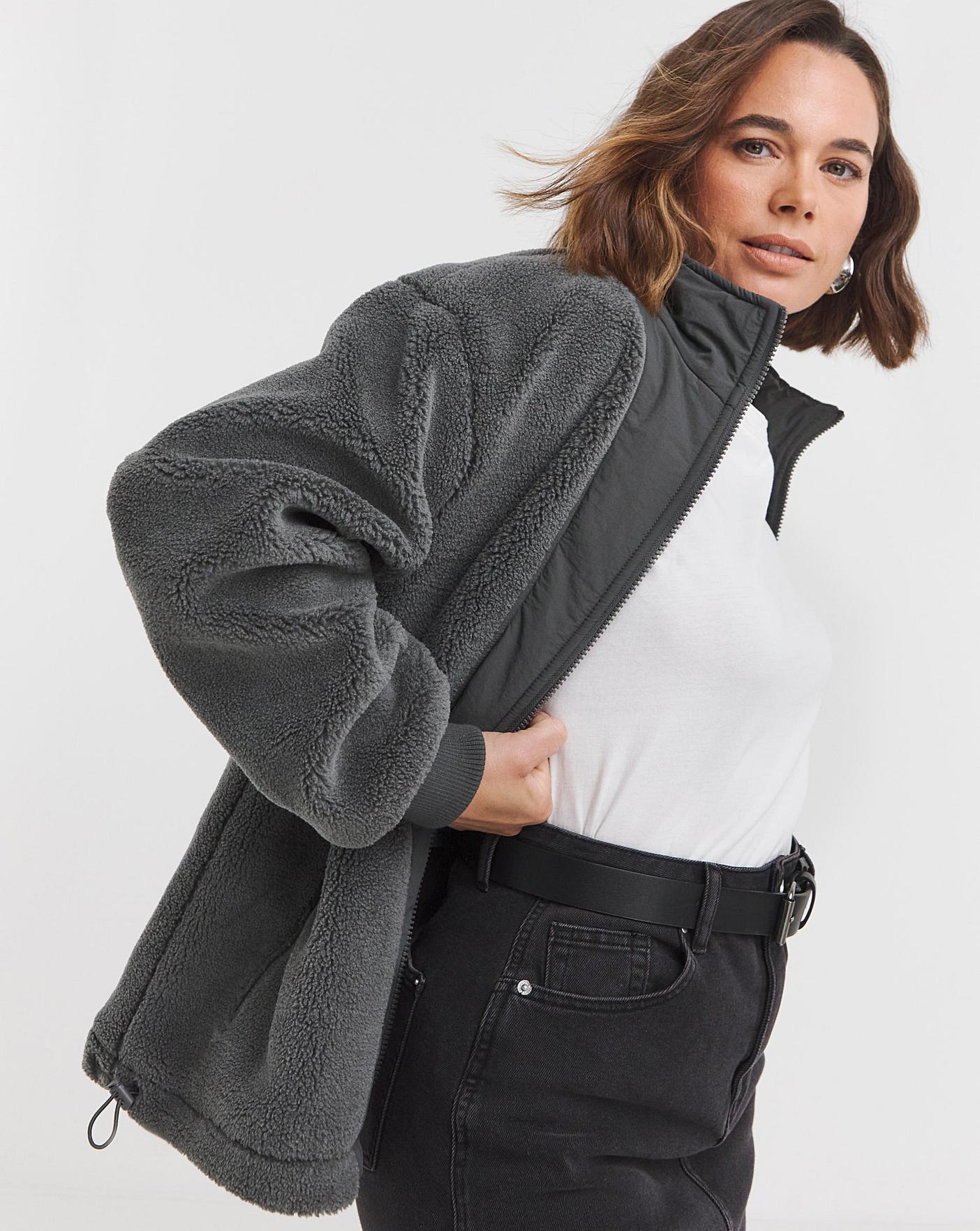 Funnel Neck Longline Borg Jacket Oxendales