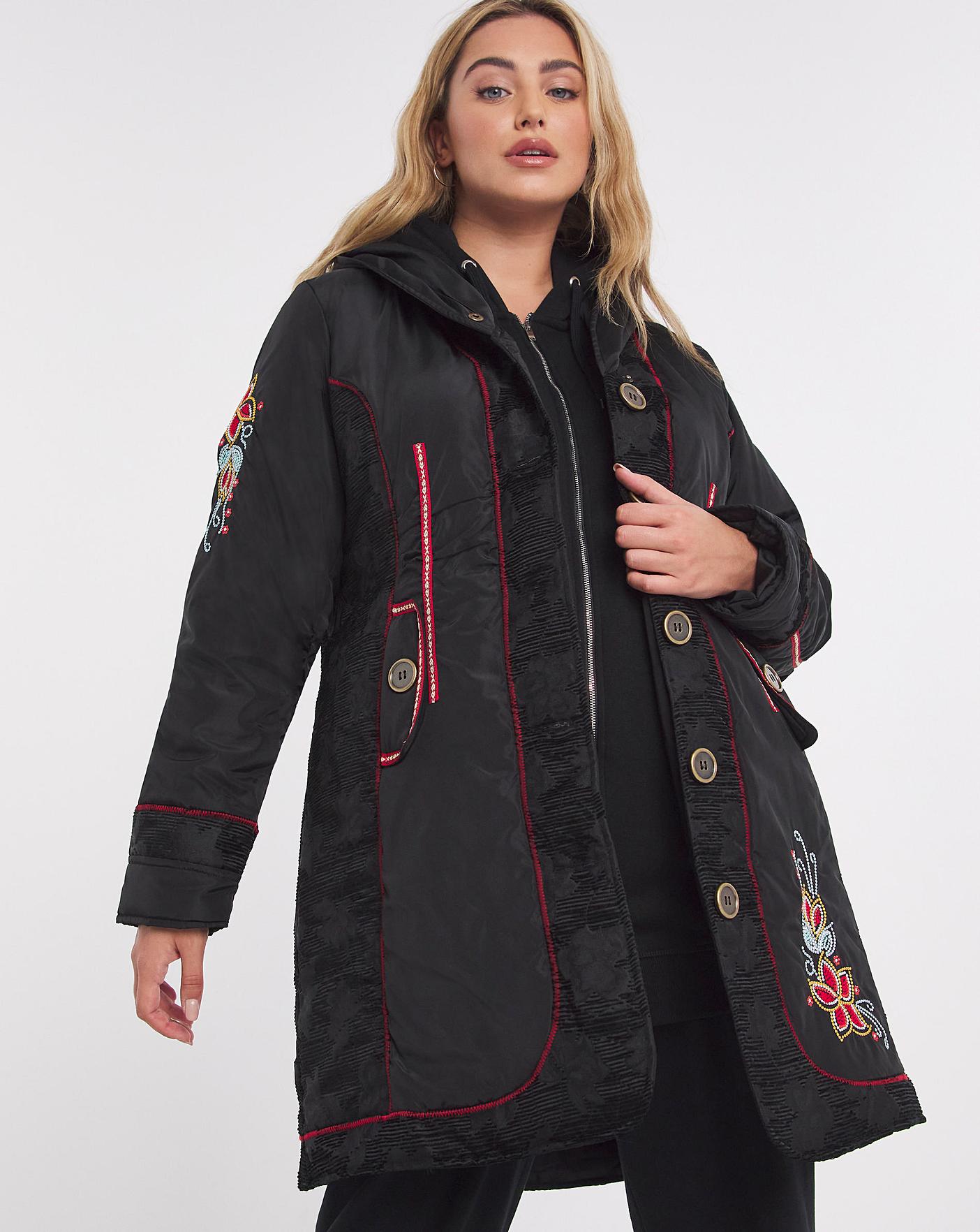 embroidered parka