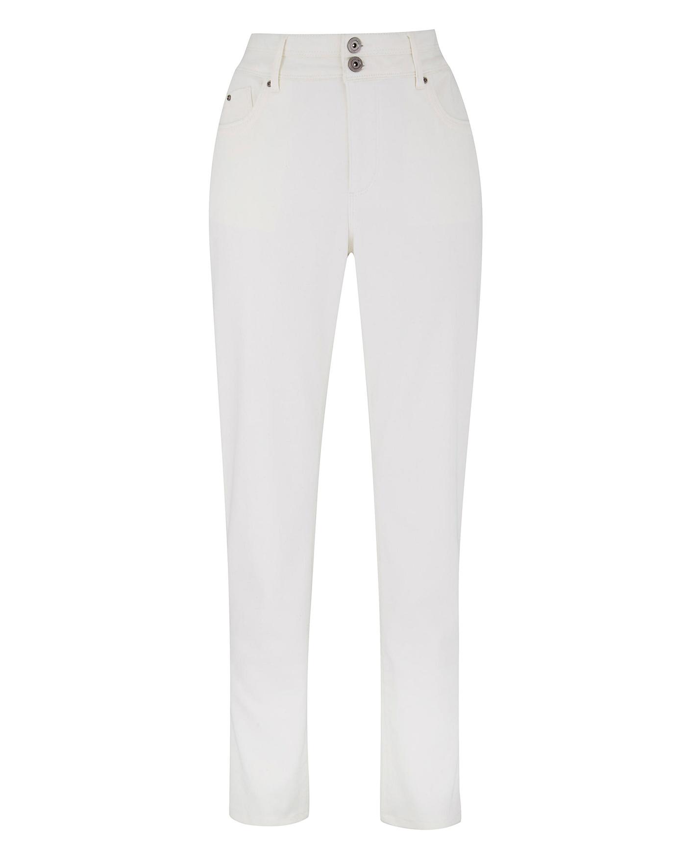 Shape & Sculpt White Straight Leg Jeans | J D Williams