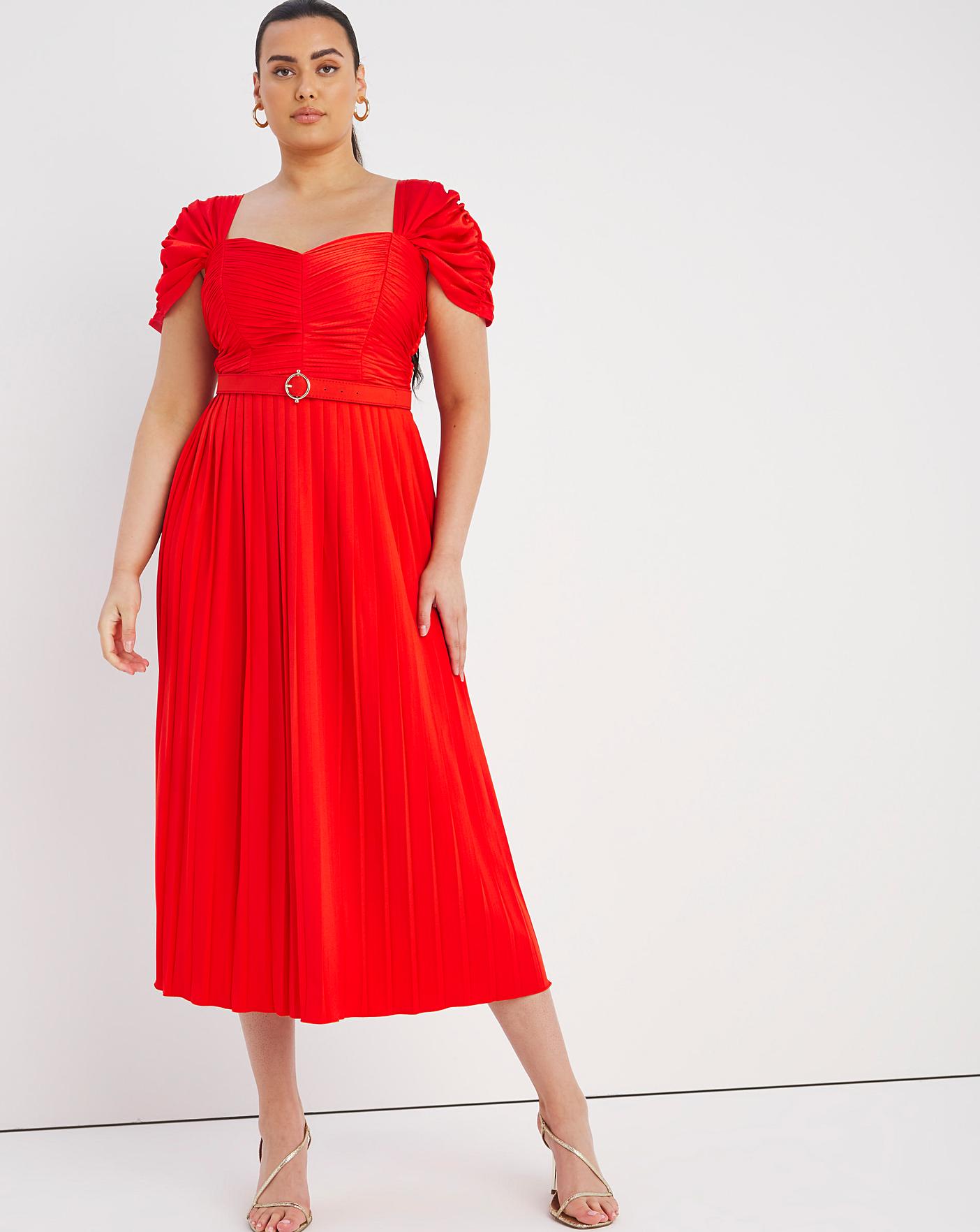 Little mistress hot sale red pleated dress